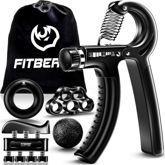 5-Pack Grip Strengthener Kit - Adjustable Hand Grips & Forearm Trainer for Strength Training, Rehabilitation, Sports & Stress Relief