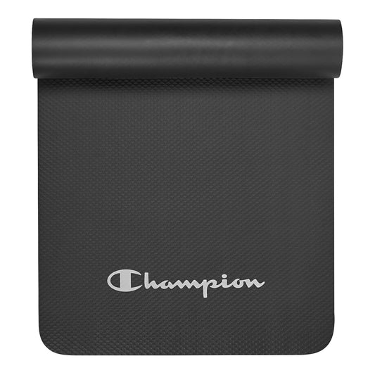 Champion 10mm Exercise Mat - Cushioned Non-Slip Workout Mat with Textured Base and Carry Strap for Yoga, Pilates, Stretching & Floor Training